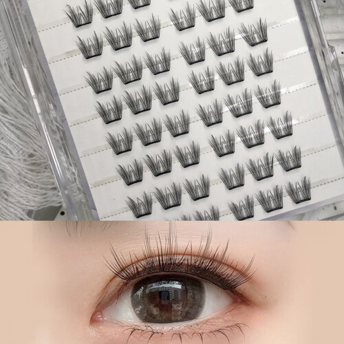 (10 rows) Self-Stick Comic Eyelash Clusters for DIY Makeup 1