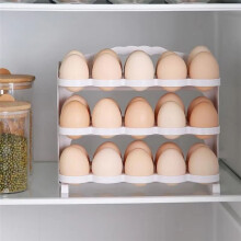 Egg Holder for Fridge - 3-Tier Egg Storage Organizer, Large Capacity Egg Rack for Refrigerator,Collapsible Egg Tray