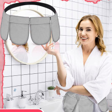 Mastectomy Drain Holder with 4 Pouches & Shower Bag, Gray