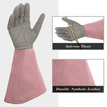 (Light Pink, S) Floral Print Women\'s Safety Gardening Gloves