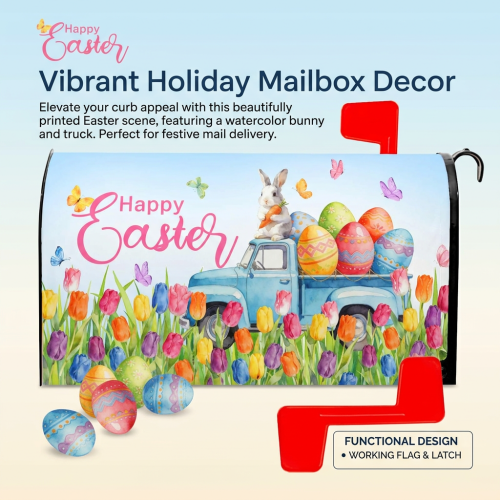 (2) Waterproof Floral Magnetic Mailbox Cover 1
