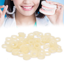 100 Stück orthodontische Gummibänder für Zahnspangen 1/4 Zoll Elastik Zahnmedizinisches Zubehör
