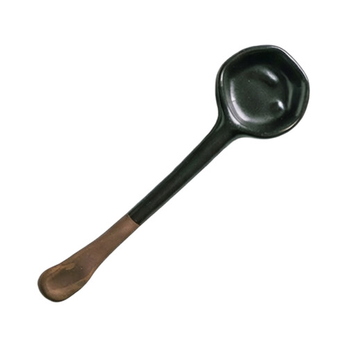 (Black) Heat-Resistant Ceramic Coffee Spoon - 50 Char 1
