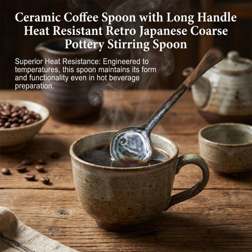 (Blue) Heat-Resistant Ceramic Coffee Spoon - 50 Char 1
