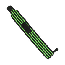 Adjustable Black Green Nylon Elastic Weightlifting Wrist Support Band