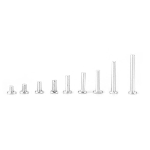 450 Pcs Aluminium Flat Head Rivets M2.5 x 3-20mm Long Solid Fasteners