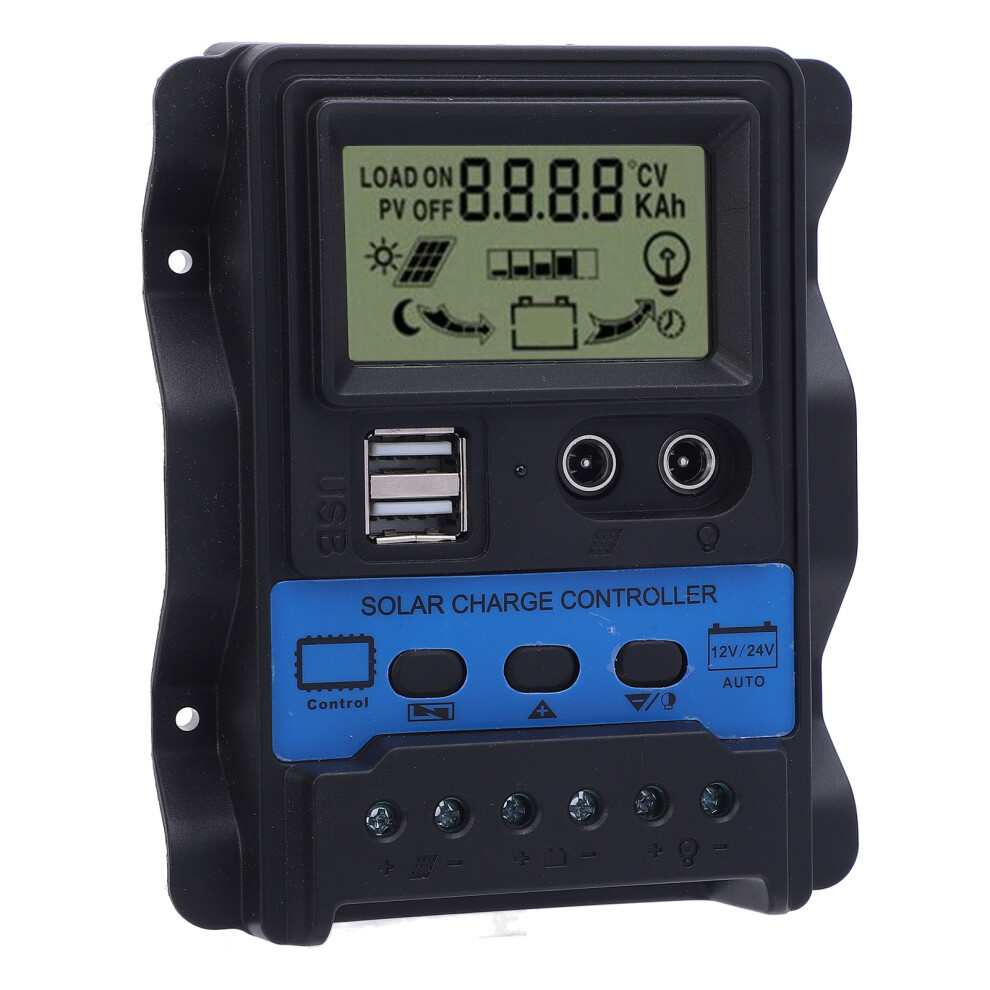 12V/24V 100A Pwm Solar Charge Controller With Lcd & Dual Usb Outputs 4201391807858