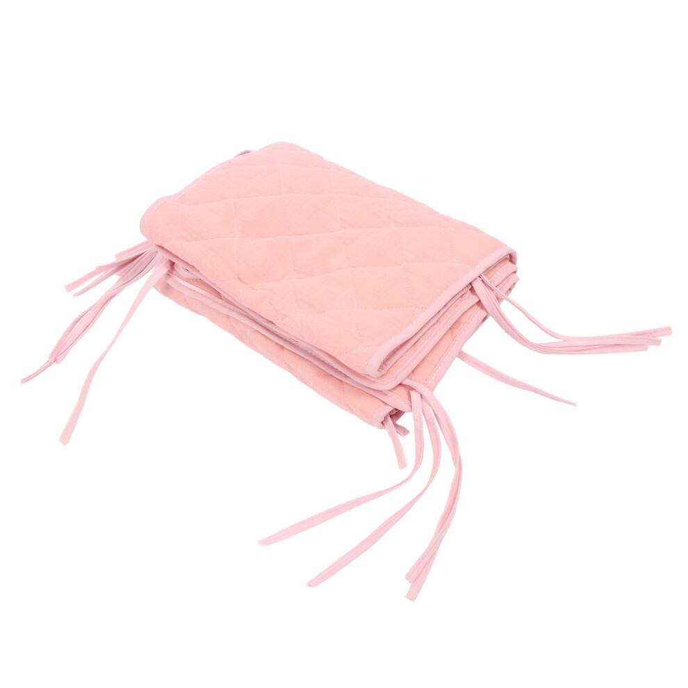 Baby Crib Liner Bumper 190Cm Safety Guard For Baby Bed Pink