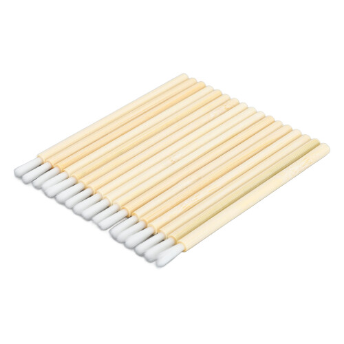 100pcs Disposable Lip Brush Nylon Fiber Bamboo Handle Portable Makeup Applicator 1