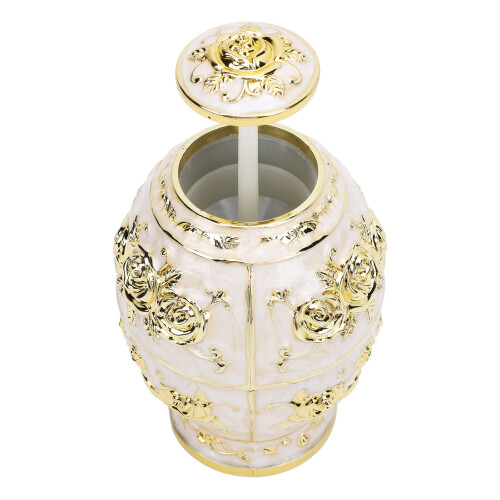 Innovative Egg-Shaped Metallic Finish Plastic Toothpick Holder Box 2