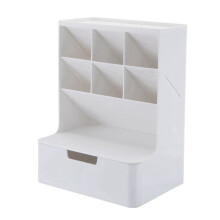 Multifunctional Pen Holder Storage Box Drawer Multi-Layer Dustproof Desktop Office Supplies Storage Box White