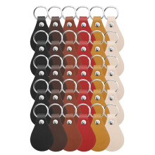 30Pcs Leather Keychain PU Leather Key Fobs with Rivets and Keychain Sublimation Keychain Blanks