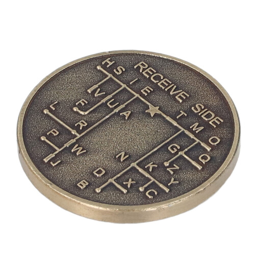 Galvanized Copper Morse Code Coin 30x30x3mm for Radio Beginners Australia