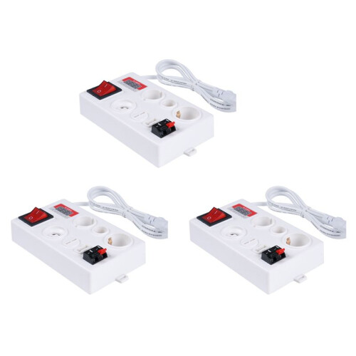 3X E27 B22 E14 Lamp Bulb Tester, LED Light Voltage Power Quick Test Box, Fast Testing with Power Display EU PLUG