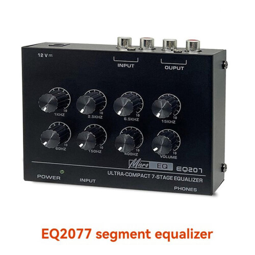 2X Preamp EQ207 7 Band Equalizers Sound Modifiers DC12V Power Input Audio Mixer EU Plug