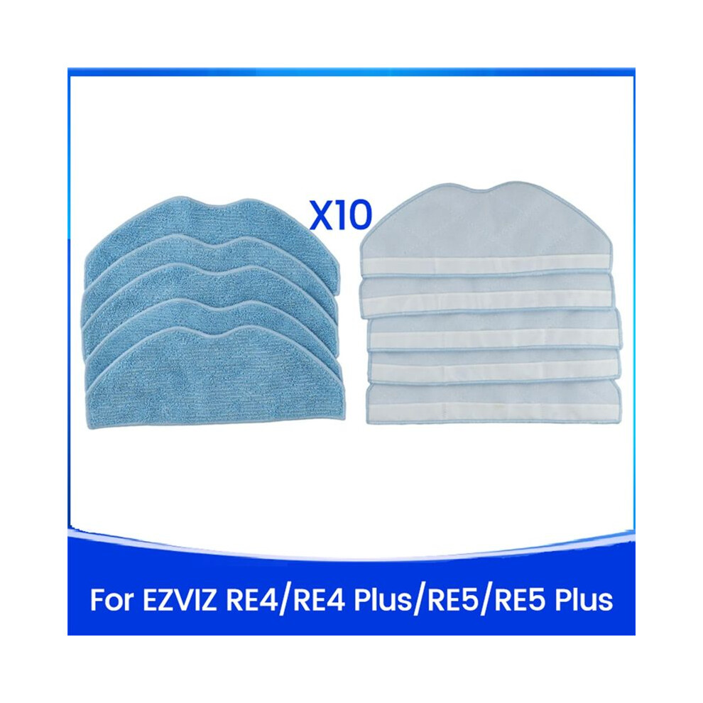 10Pcs Mop Cloths For Ezviz Re4 /Re4 /Re5 /Re5 Vacuum Cleaner Parts Washable Microfiber Mop Pads 6032898154675