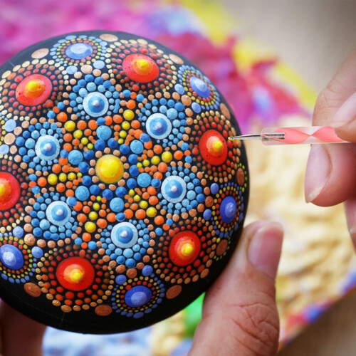 37 Stück Mandala-Dotting-Tools Kunstset mit Schablonen & Pinsel 1