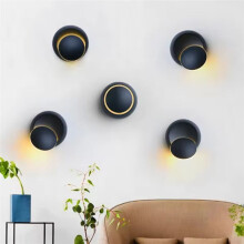 5W LED Modern Wall Lamps 350 Degree Rotatable Lamp Wall 85-265V Warm Light 3000K Changer for Living Room & Bedroom B