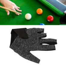 Pool-Handschuh Links Nylon Elastisch 5-Finger Universell für Männer Frauen Grau