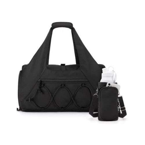 Flexible High Capacity Workout Bag Water Bottle-Black Color