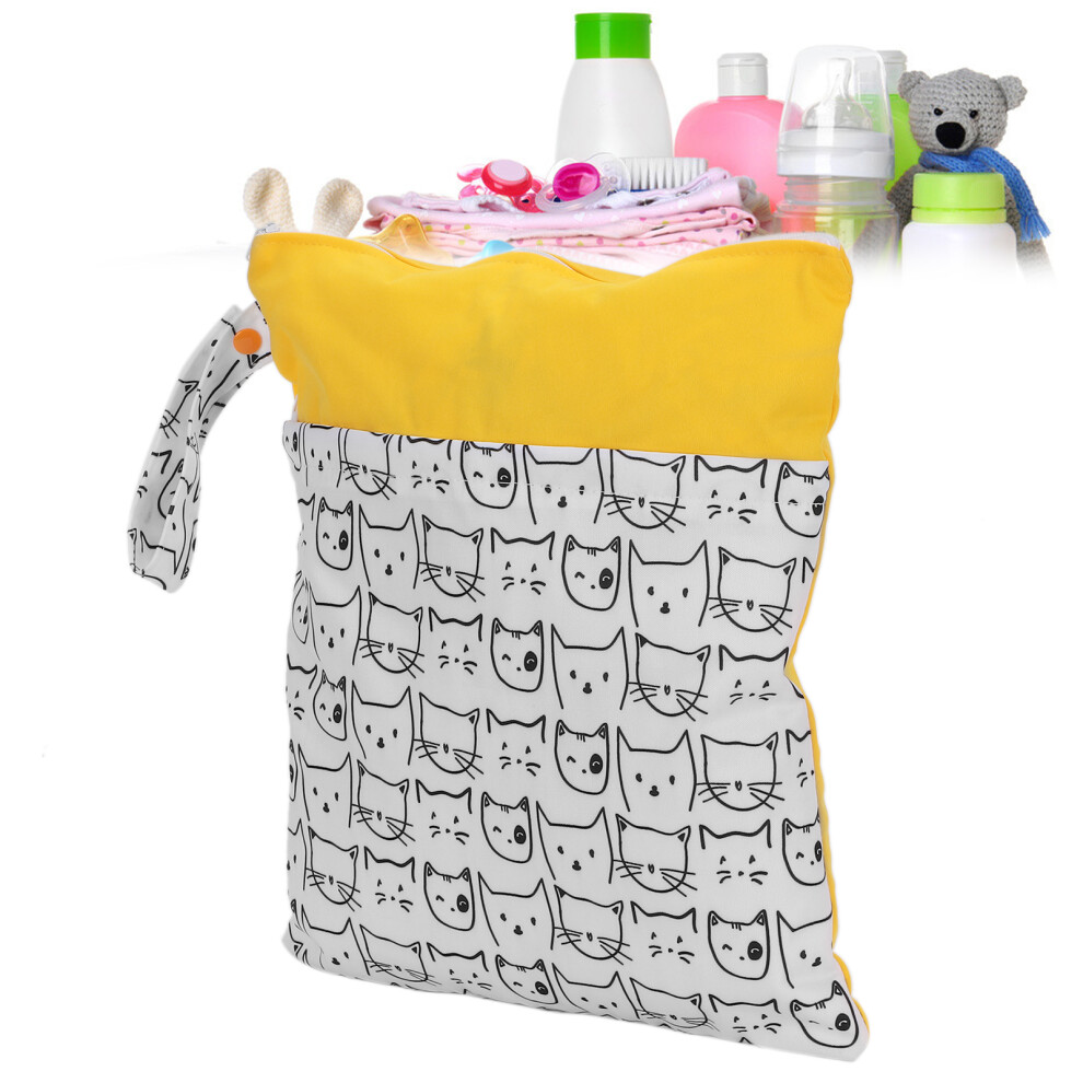Cartoon Pattern Wet Dry Diaper Bag Portable 35x30cm Waterproof Storage