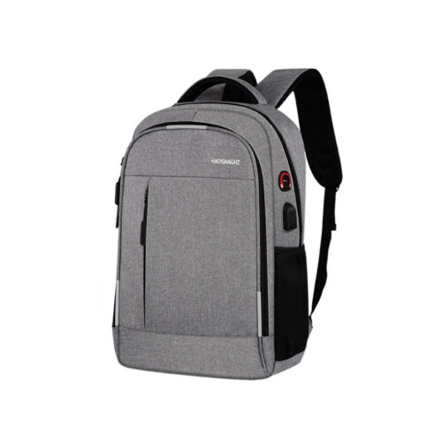 Viaje com estilo: Mochila para laptop de 17 polegadas, uma obra-prima de organização com porta USB integrada, revestimento externo resistent