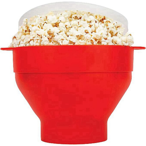 2X Popcorn Popper avec Couvercles - Silicone Popcorn Maker Bols à Popcorn Pliables Popcorn Container 2