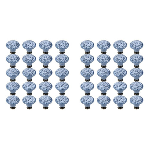 40 Pcs Drawer Pull Handles Round Cabinet Knobs Vintage Ceramic Door Knobs for Closet Cupboard Wardrobe Dresser