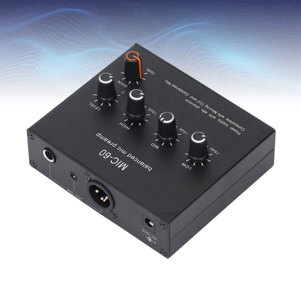 Microphone Amplifier With Bass Control, Aluminum, 60Db Gain 6931391157681