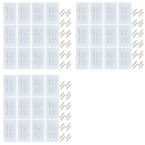 36 Pack Self-Closing Electric Outlet Covers for Child Proofing Safety Wall Socket Plates