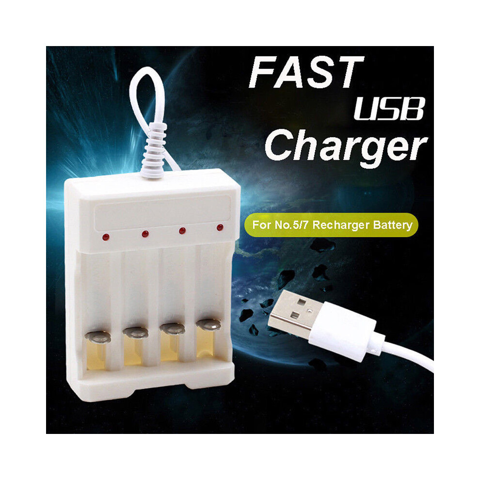 Usb Quick Charger For Aa/Aaa Batteries - 4 Slot 6001832680556