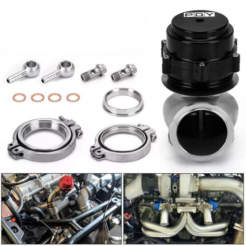 Turbo Esterno Wastegate con Flangia Vband Nera da 60 mm per  Auto Universali per  per 1