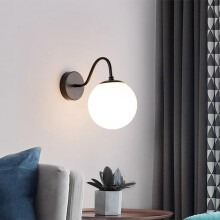2X Modern Bedroom Wall Sconce Fixture Milk White Globe Glass Wall Lamp for Bathroom Kitchen LivingRoom Vanity Hallway