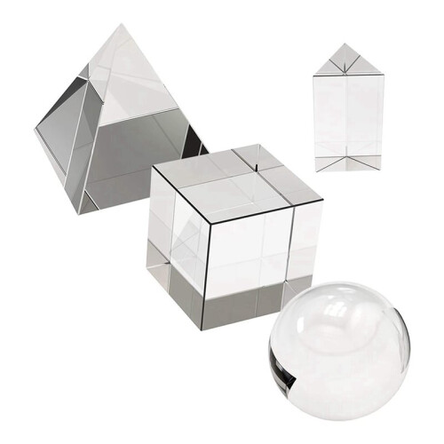 8 Pack K9 Optical Crystal Photography Prism Set,Include 55mm ,50mm Square and Triangular Prism, 60mm Optical Pyramid 1