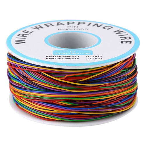 3X Tin Plated Copper Wire,8-Wire Colored Insulation Test Cable P/N B-30-1000 250M 30AWG Tinned Copper Solid Cable 1