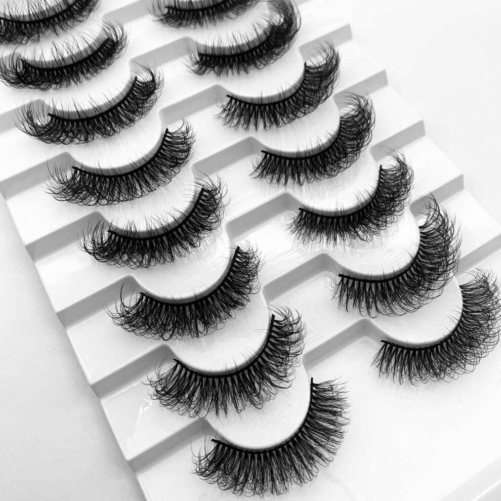 Roc-Electron (50G) 8D Curly False Eyelashes For Daily & Stage Makeup