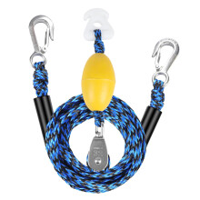 (17FT blue and black wave) Fishing Rope with Steel Clips for Anchors