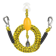 (17FT yellow and black dots) Fishing Rope with Steel Clips for Anchors