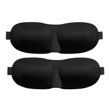 Schlafmaske 3D 2er-Pack Schwarz