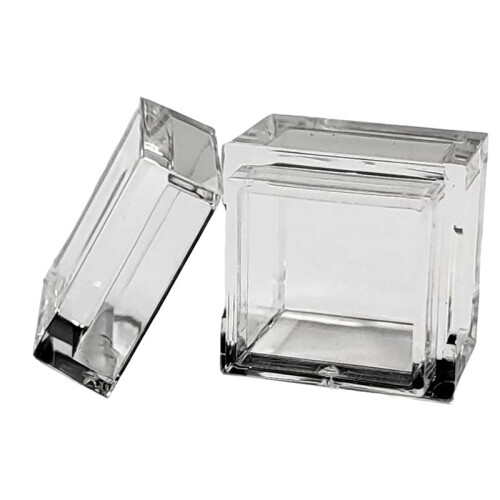 50Pcs Acrylic Box Trays for 0.39Inch 10mm Elements Cubes Clear Case Periodic Table Bracket for Elements Collections 1