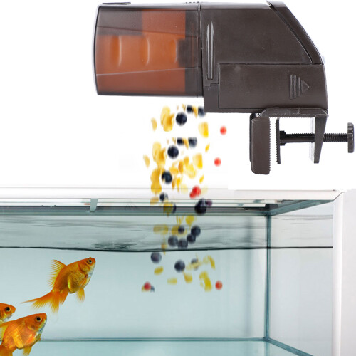 AF012 Automatic Fish Tank Feeder, 15cm Plastic Timer Dispenser
