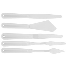 5 Stück Weißes Plastikpalette Messer Set für Öl- und Acrylmalerei