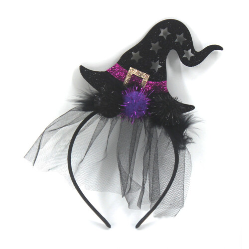 (Black) Halloween Witch Hat Headband for Cosplay 1