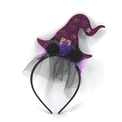 (Purple) Halloween Witch Hat Headband for Cosplay 2