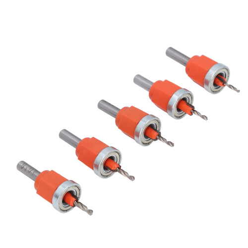 5 Pcs Countersink Drill Bit Set 2.8-4mm Adjustable Depth with Wrench