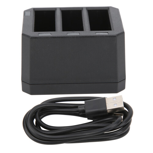 3-Channel Battery Charger Set for Action Camera, Black, 4.35V 1