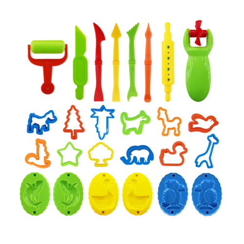 26-Piece Plasticine Tools Set Kids Clay Molds Rollers Cutters Educational Gift 2