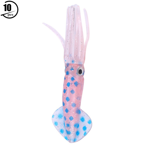 10 Pcs Luminous Artificial Bionic Octopus Squid Lure 10cm 1