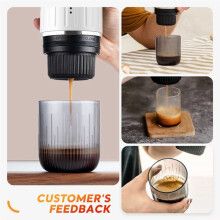 Machine à Expresso Portable, Cafetière Électrique Sans Fil Compatible avec les Capsules et le Café Moulu, Idéale pour une Utilisation en