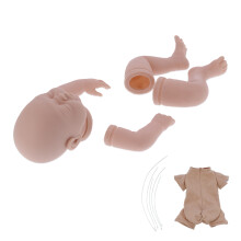 22 Inch DIY Unpainted Baby Doll Kit Vinyl Cloth Soft Limbs Accessory Set